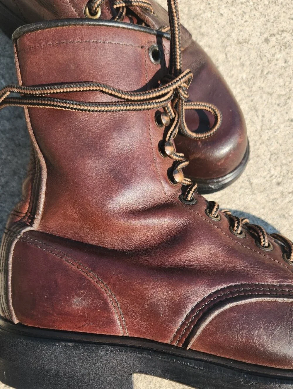 Men's Brown Leather Lace-Up Work Boots
